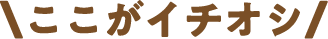 ここがイチオシ